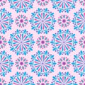 Bright mandala pattern in pink-white and blue Royalty Free Stock Photo